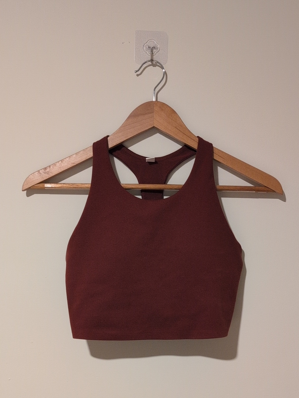 Uniqlo Burgundy High-Neck Crop Top
